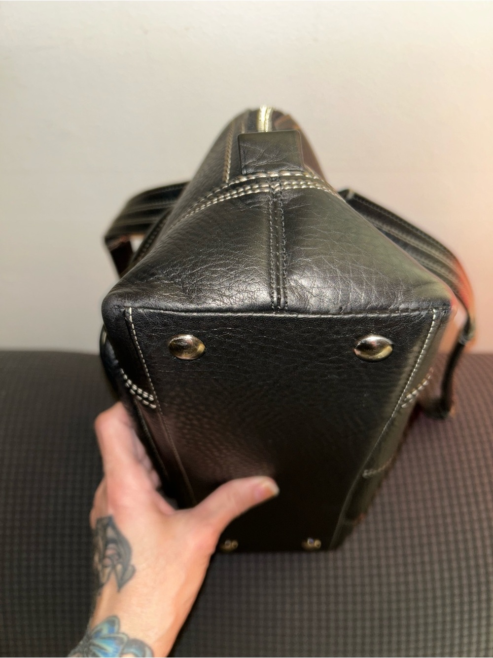 Coach Hampton Leather Satchel with Contrast Stitching- F13963 - Picture 6 of 12